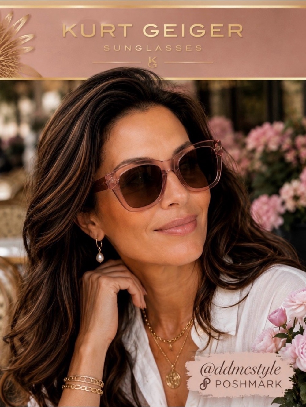 Kurt Geiger NIP Pink sunglasses with branded storage and travel case